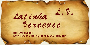 Latinka Verčević vizit kartica